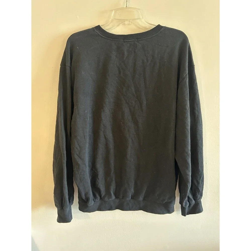 True Religion Sweatshirt Mens M/L Black Fleece Crewneck Horseshoe Logo